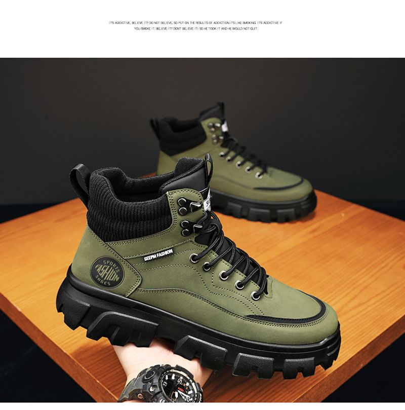 New Men's British Style Work Dress Motorcycle Mountaineering Casual Shoes Fashion_voghion.com