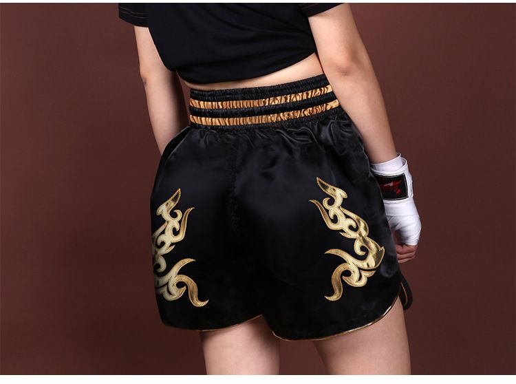 Pantalones cortos de Muay Thai, pantalones de combate de boxeo y sanda, pantalones deportivos de combate, pantalones de entrenamiento profesional para competición masculina y femenina._voghion.com