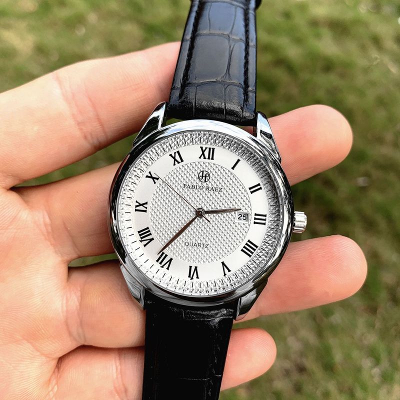 PABLO RAEZ High-value Brand Genuine Retro Trendy Men's Watch Genuine Leather Waterproof Calendar Student Watch_voghion.com