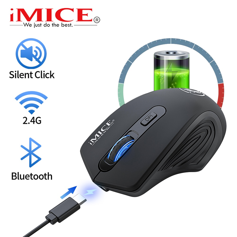 Bluetooth-mus Uppladdningsbara trådlösa möss för laptop-spelmöss Ergonomisk tyst usb-gamer-mus_voghion.com