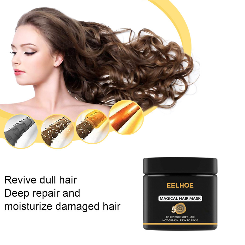 Mascarillas de queratina para el cabello dañado tratamiento mágico rizado suave y liso brillante hidratación profunda alisar acondicionador cuidado del cuero cabelludo_voghion.com