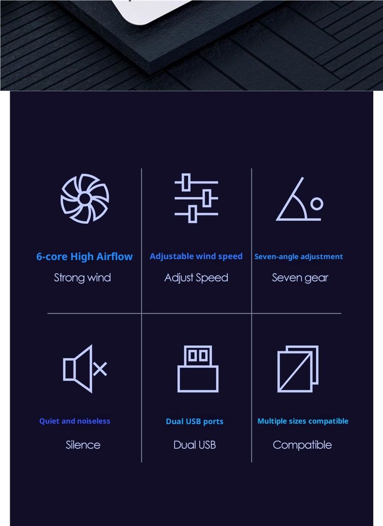 NeoGear Laptop Pad Base 14 pollici Supporto per ventola di raffreddamento per computer portatile Supporto in lega di alluminio Supporto per acqua_voghion.com