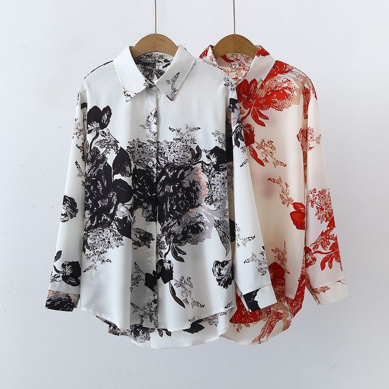 Camicia in raso a maniche lunghe stampata da donna_voghion.com