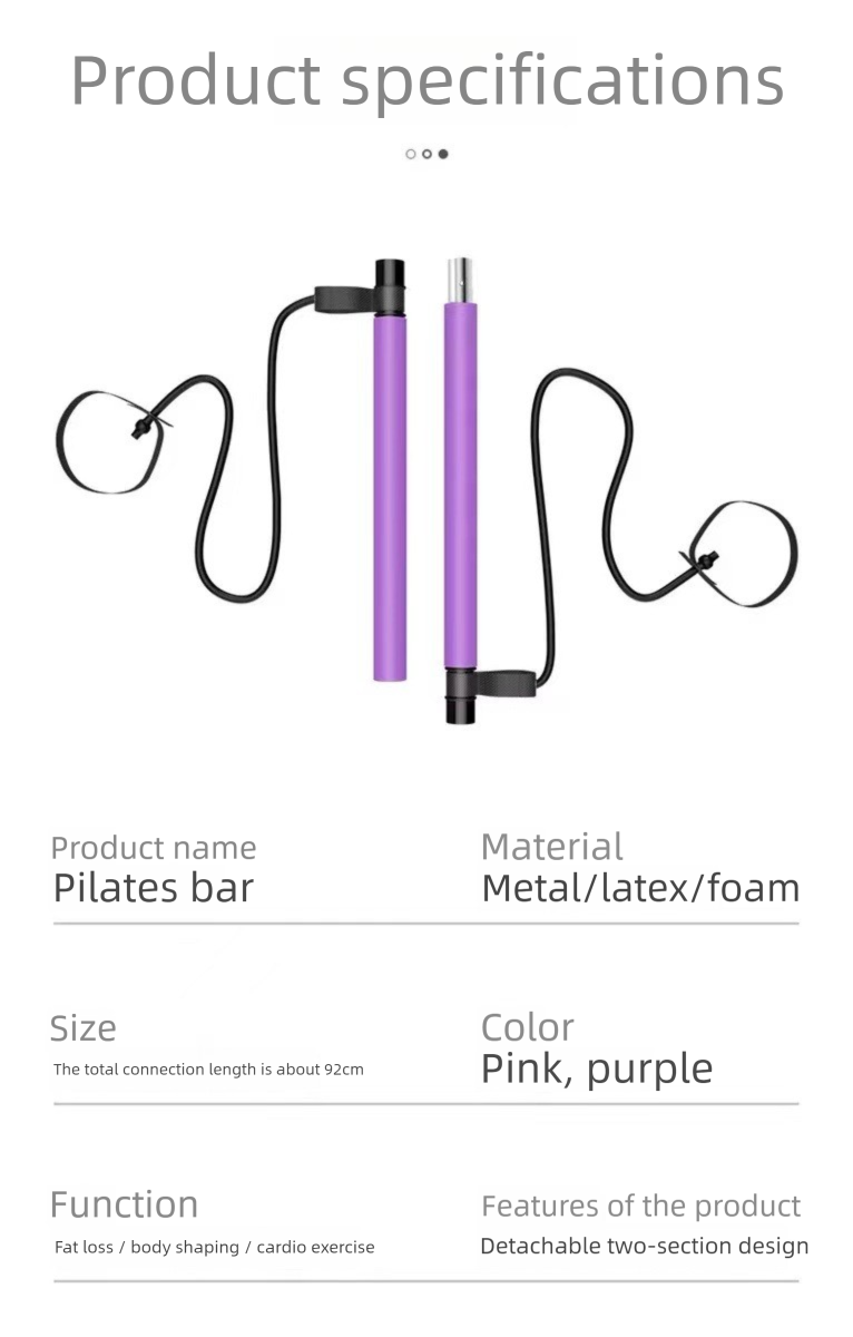 Bar Multi-Functional Fitness Stick Yoga Pilates Equipment Home Elastic Exercise Training Glute Resistance Band_voghion.com