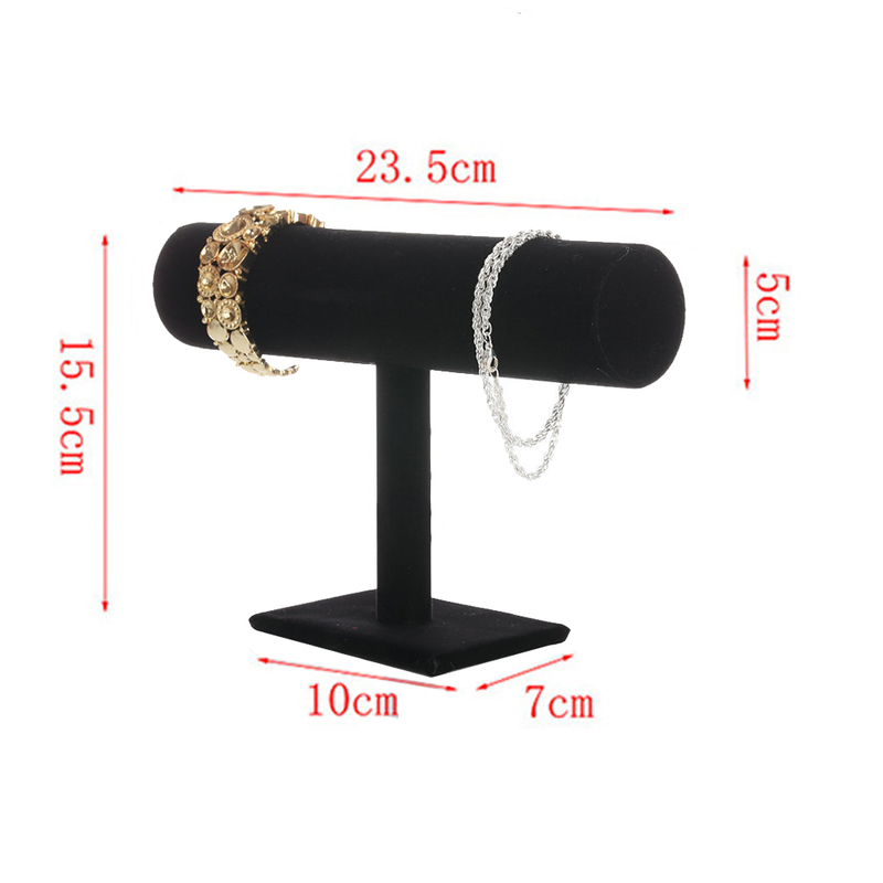 Qianbihe Fashion Catifea Brățară Brățară Colier Bijuterii Stand de Afișare Organizator-Negru_voghion.com