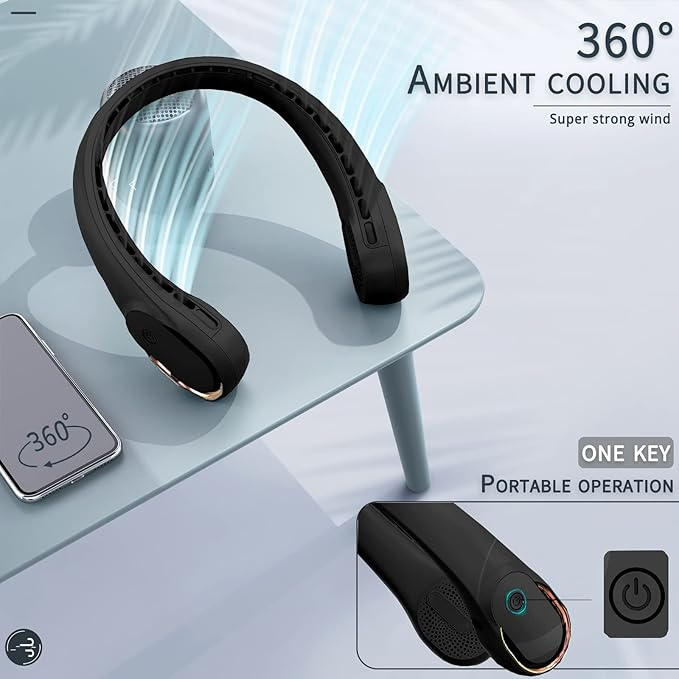 Ventilator za vrat, polnilni osebni ventilator z USB-jem_voghion.com