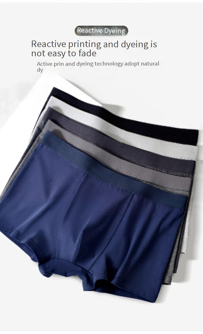 Sous-vêtements pour hommes en coton à fibres longues, sous-vêtements classiques pour hommes, caleçons boxeurs respirants antibactériens taille moyenne en pur coton_voghion.com