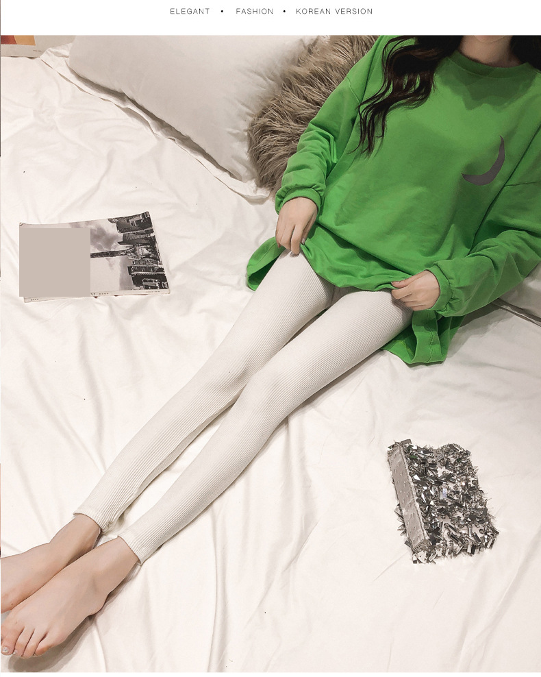 Women's High Waist Yoga Pants - Cotton Stretchy Leggings With Letter Print, Tummy Control & Ribbed Design, Medium Thick For Spring/Fall (Black, Grey)_voghion.com