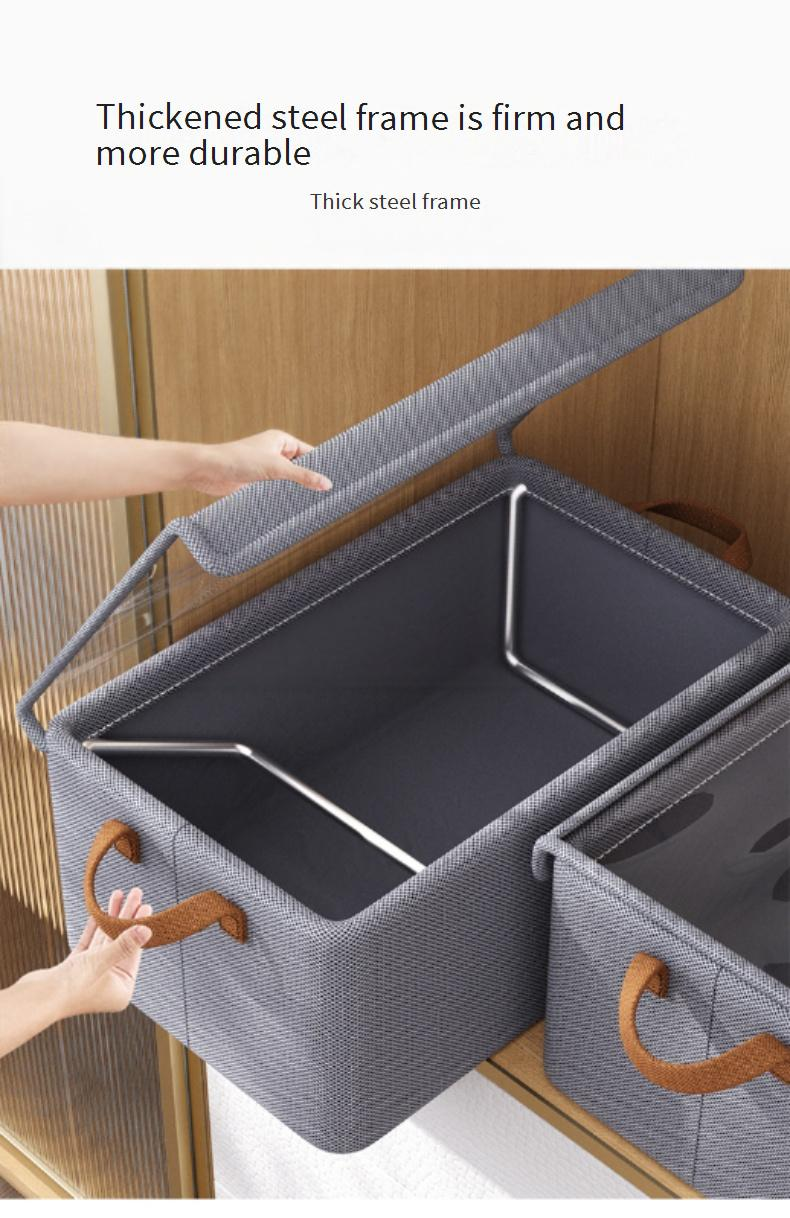 Caixas de armazenamento de tecido dobráveis - organizador à prova de poeira e respirável para roupas, roupas íntimas e itens essenciais para casa (3 tamanhos, empilháveis)_voghion.com