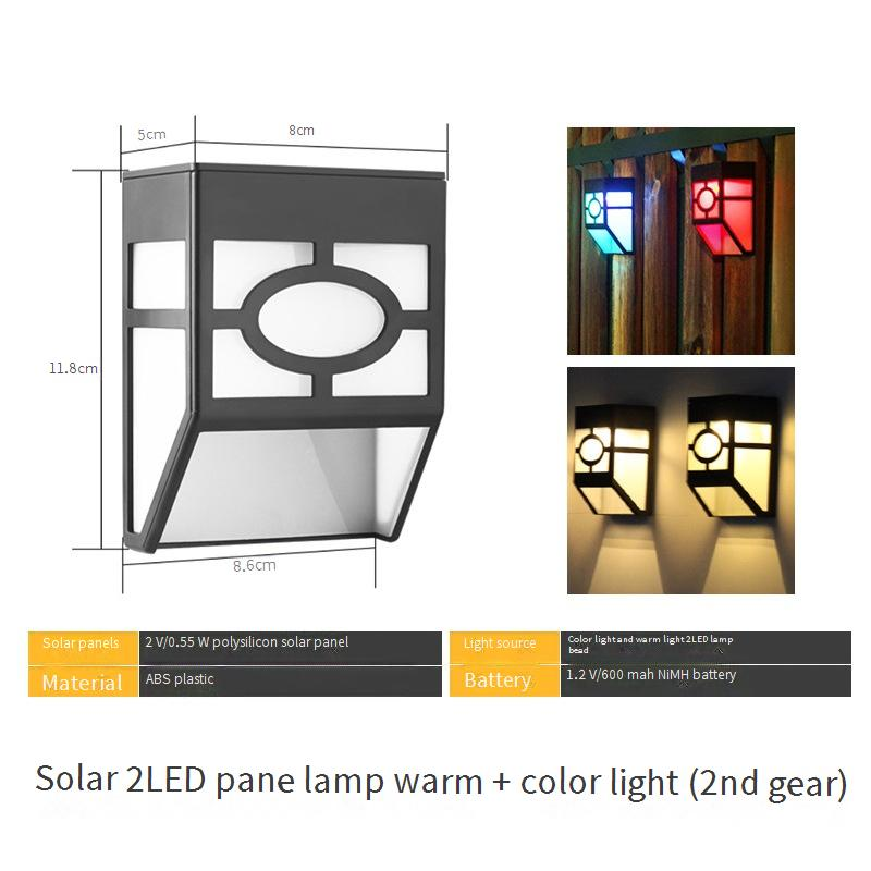 Luminária de parede solar LED com painel, luz solar vintage à prova d'água para áreas externas, para jardim, pátio, quintal, caminho - branco quente / branco frio / cor variável_voghion.com