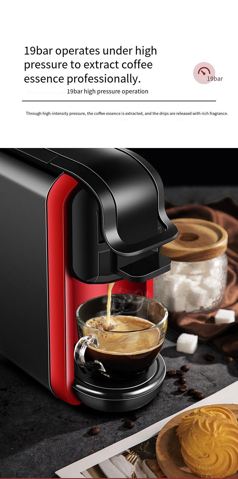 Automatic Capsule Coffee Machine – 19Bar Pressure, Compact Design, Multi-Functional For Espresso & Americano, 1.2L Tank (EU Plug)_voghion.com