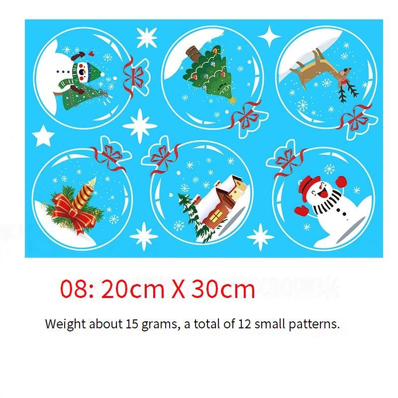 Weihnachts-Fensteraufkleber – 9 Farben, doppelseitige statische Aufkleber für Weihnachtsdekorationen, Wand- und Glasaufkleber, anpassbare Designs_voghion.com