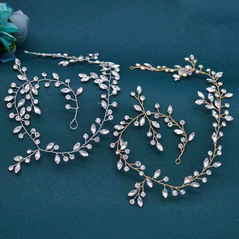 Drahokamenový pásek do vlasů Ručně kroucená ohebná čelenka Čelenka Diamantové doplňky na svatební párty_voghion.com