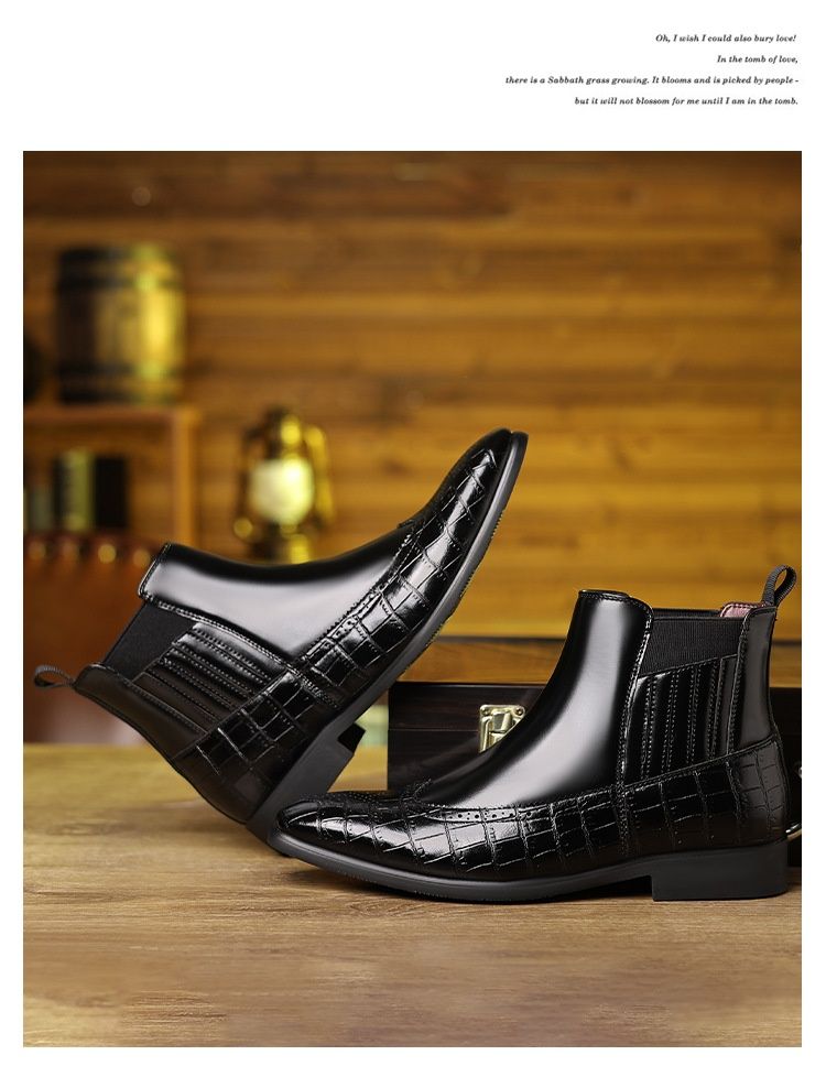 Botas Martin de punta puntiaguda Voyage 8655 Brogue para hombre, talla grande, para exportación_voghion.com