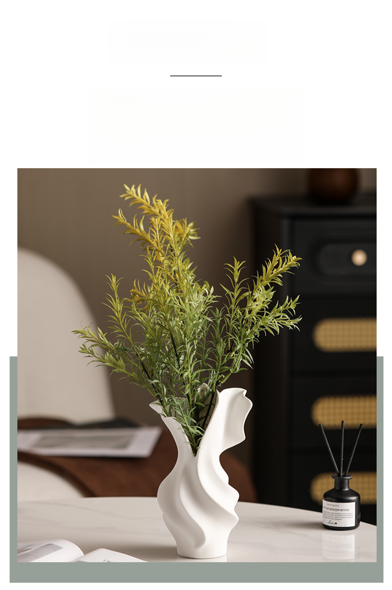 Creative Art Simulation Vase Ins Style High Aesthetic Living Room Flower Arranger Home Wine Cabinet Decoration Niche_voghion.com