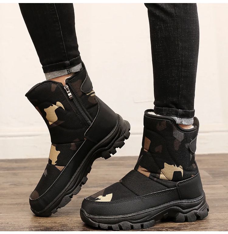 Nouvelle chaussure d'hiver chaude et épaisse avec doublure polaire, botte de neige Northeat, chaussure de voyage imperméable et résistante au froid, en coton pour homme_voghion.com