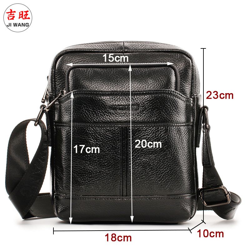 Men's Genuine Single Shoulder Crossbody Bag Casual Backpack Large Capacity Zipper Top Layer Cowhide Soft Leather_voghion.com