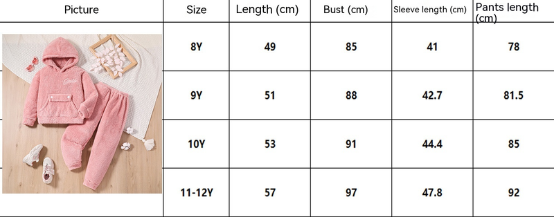 Kinder Frühjahr Neue ärmeln Kapuzenpullover Lange Hosen Plüsch Casual Zwei stück Set für Mädchen_voghion.com