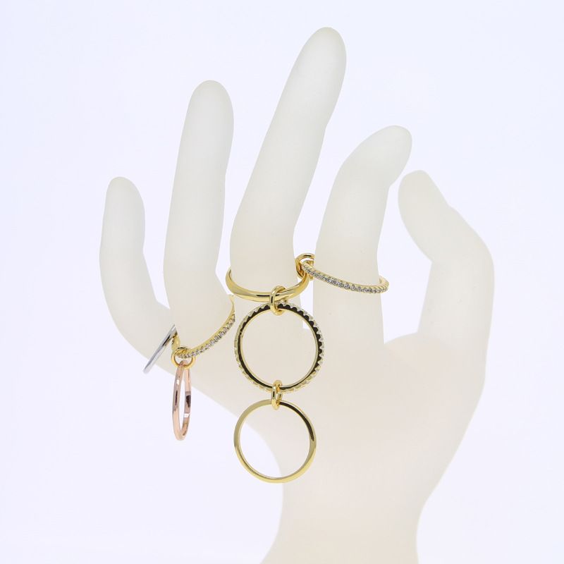 Ins Popular New Gold 4 Ring Zircon Ring Niche High End Ladies Ring_voghion.com