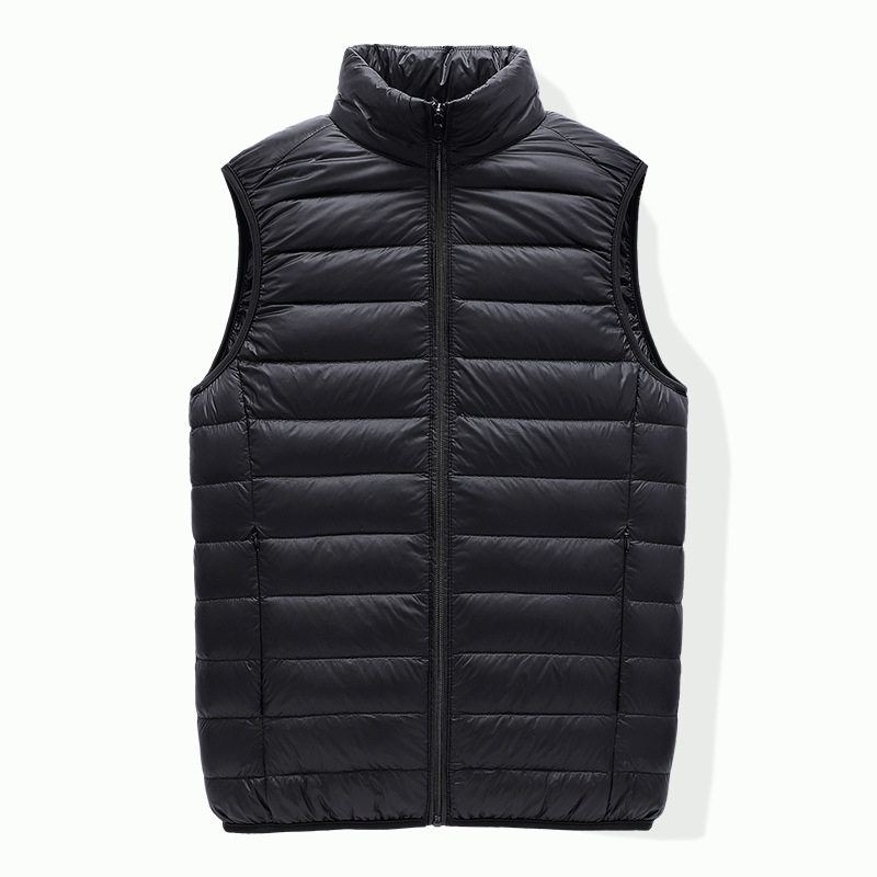 Down 2023 winter thick warm outerwear vest Korean casual stand up collar top men's_voghion.com