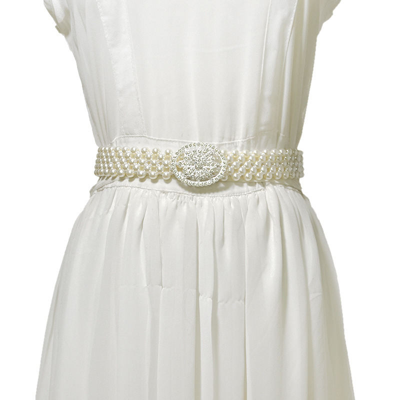Taobao New Women's Belt Sweet Luxury Dress Decoration Elastic Pearl Wide Waist Chain_voghion.com