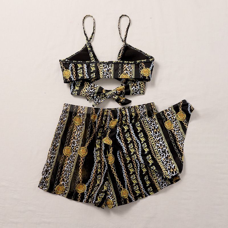 Maillot de bain deux pièces en maille sexy Palace Chain, ensemble deux pièces, maillot de bain imprimé, bikini_voghion.com