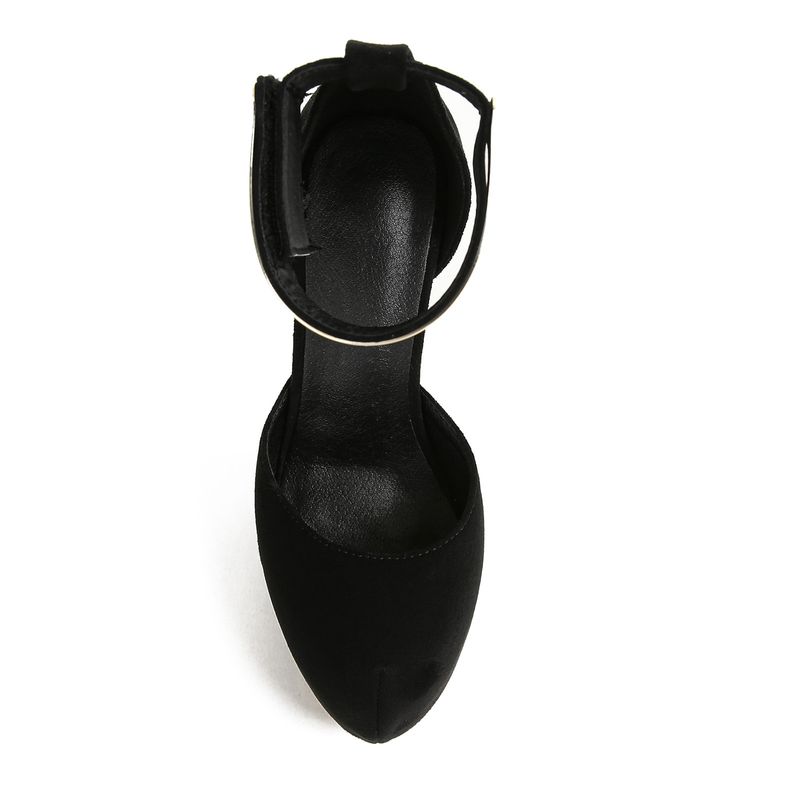 Women's Shoes Heels Clothing Tops Women's Fashion 16cm High Heels Women's Shoes Sexy Black Waterproof Platform One Strap High Heels_voghion.com