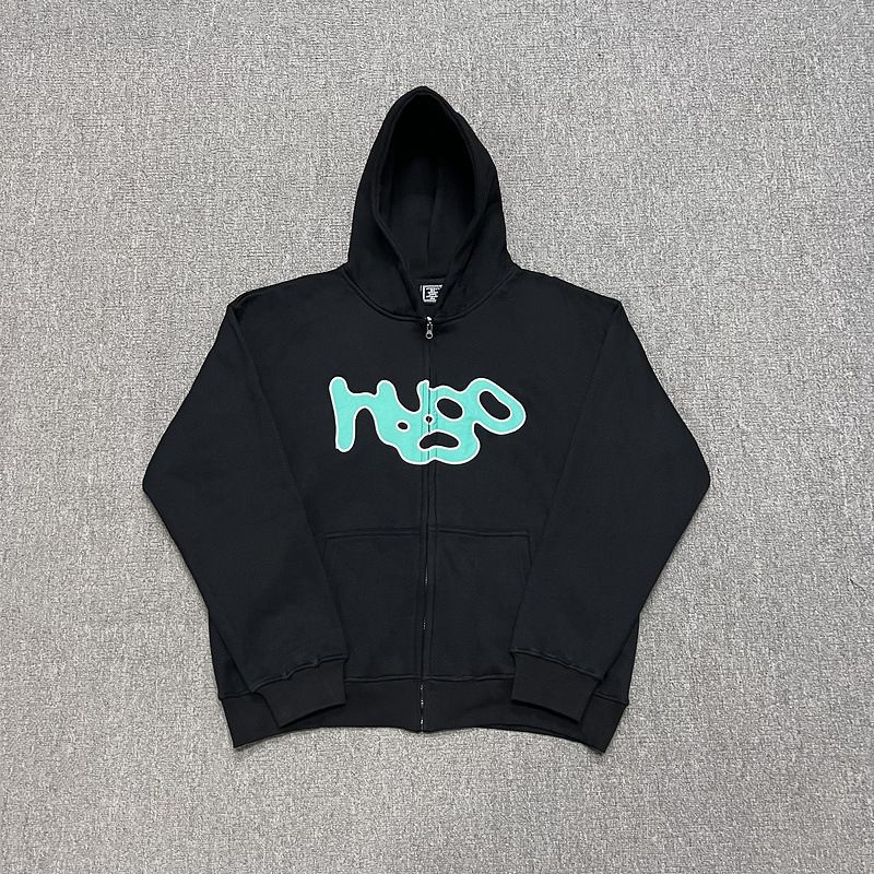 Erkek İlkbahar ve Sonbahar Fermuarlı Kapüşonlu Kazak Güneş Rulosu Mont Hip Hop Hırka_voghion.com