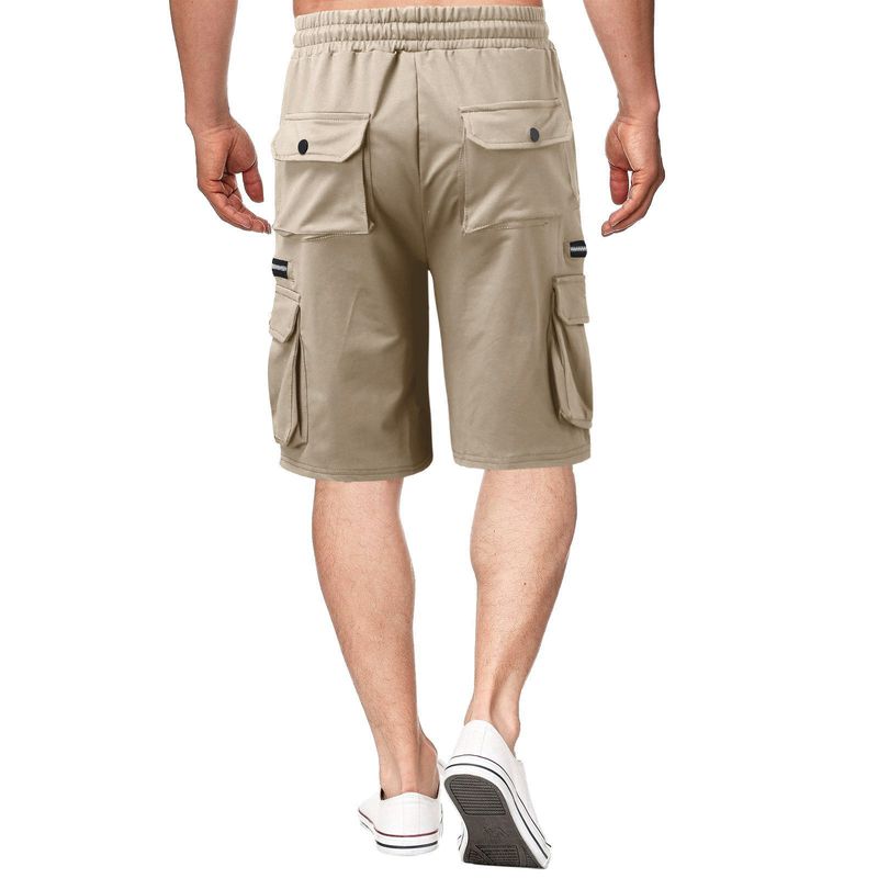 Europäesch an amerikanesch Männer Summer Overalls Hosen Kotteng locker Plus Size Fënneft Hosen Männer Multi-Täsch Casual Hosen_voghion.com