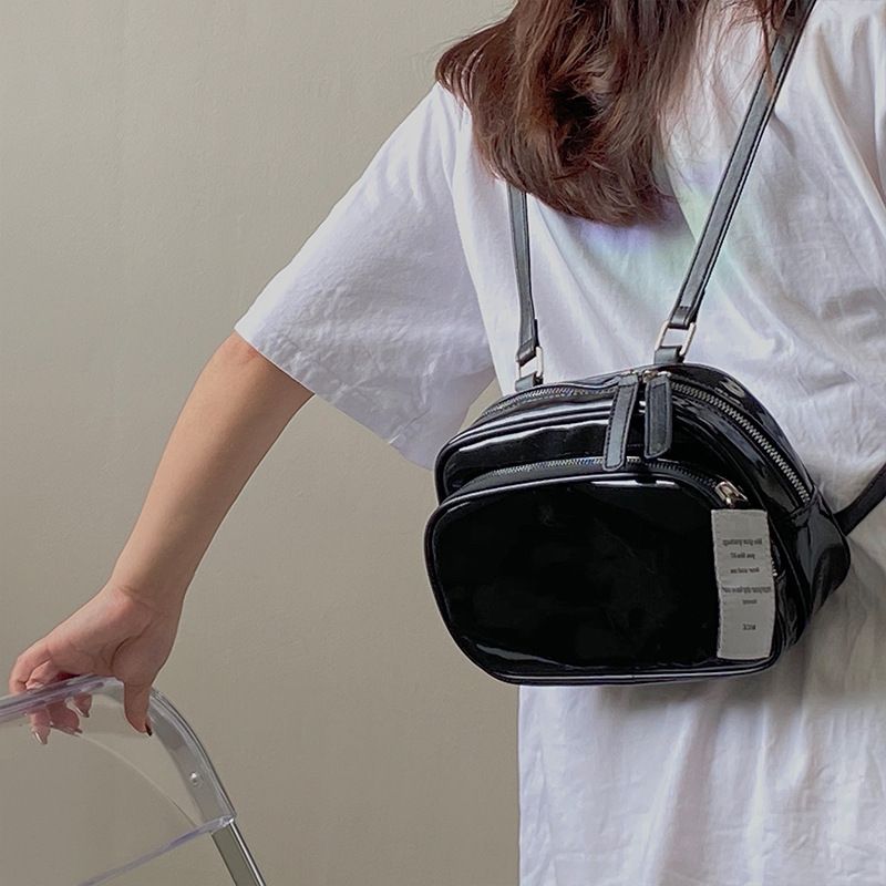 Shoulder bag 2024 new niche square cute solid color versatile daily casual black backpack for women_voghion.com