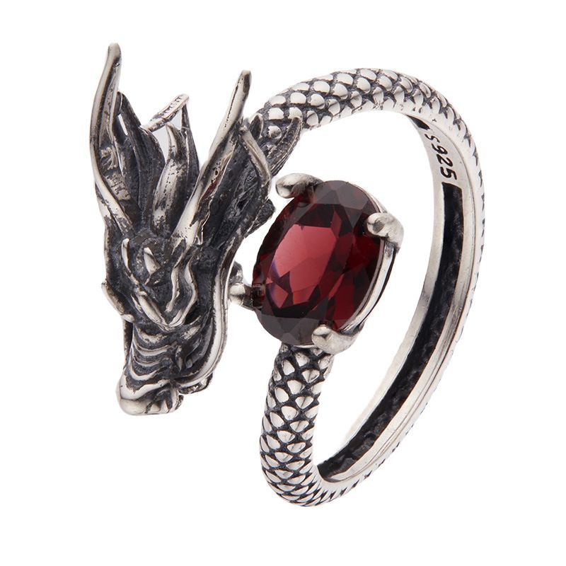 Anello di gioielleria naturale puro con pietra preziosa colorata tailandese, per uomini e donne, in argento semplice_voghion.com