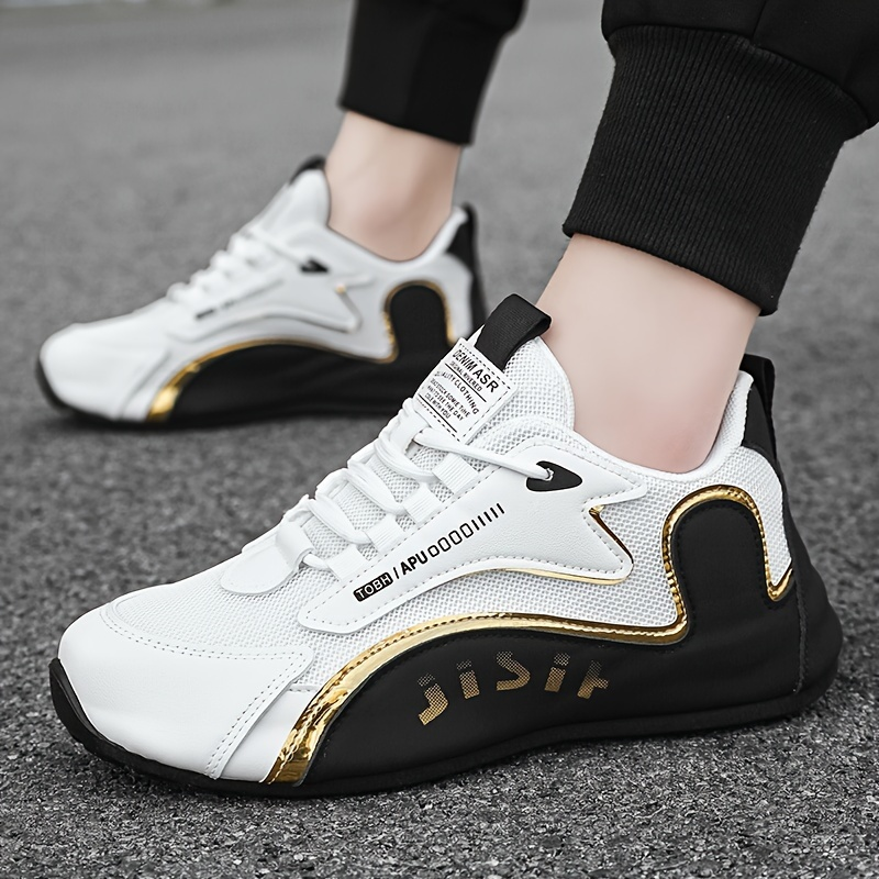 Men's Trendy Sneakers, Comfy Non Slip Lace Up Soft Sole Shoes For Men's Outdoor Activities_voghion.com