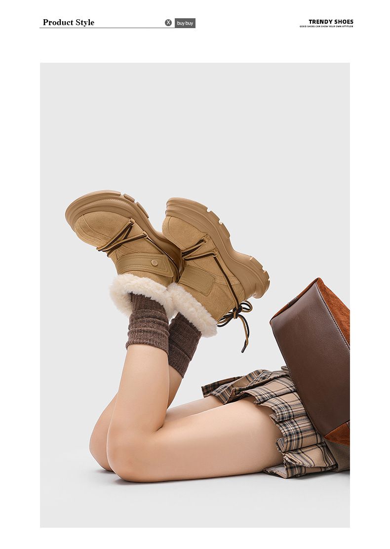 Buffny Couple's Winter Boots - Platform Slip-On Snow Shoes With Faux Fur Lining, Waterproof & Slip-Resistant Rubber Sole_voghion.com
