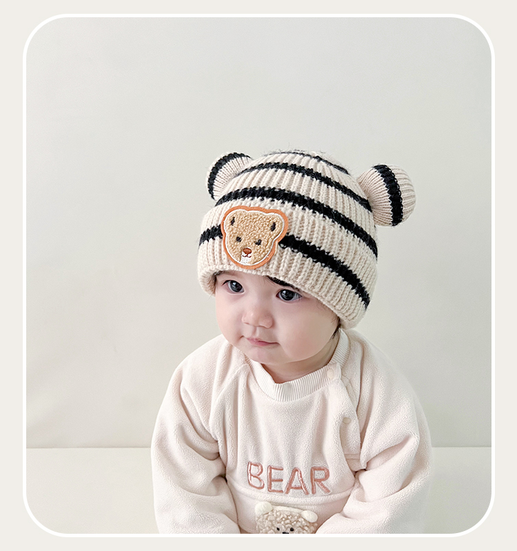 Cappelli per bambini Cappello da bambino Set da bambino super carino in lana lavorato a maglia per l'autunno e l'inverno_voghion.com