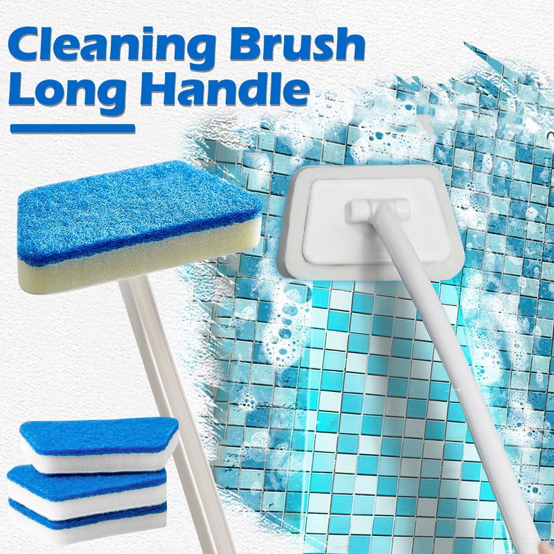Bathroom Sponge Cleaning Brush Multi-Functional Tool Long Handle Removable Household Floor Bathtub Brushes Ceramic Tile Brush_voghion.com