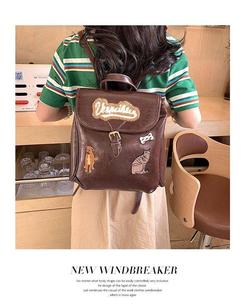 Original design nische katze rucksack Neue retro große kapazität lo Niang süße klasse tasche_voghion.com
