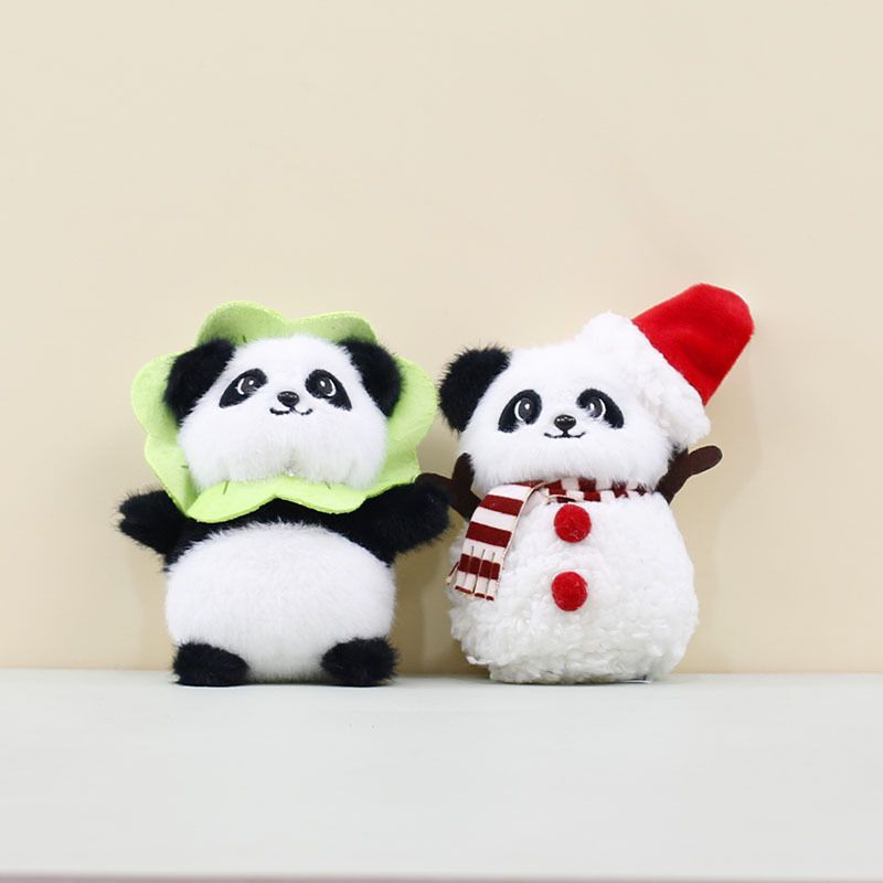 Porte-clés et pendentif en peluche panda adorable et créatif, idéal pour les fêtes._voghion.com