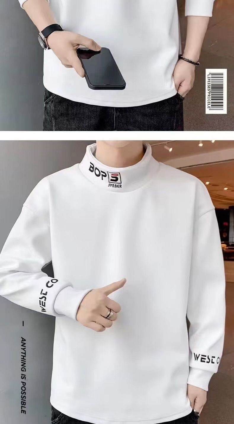 Men's Thermal Long Sleeve Turtleneck Base Layer Shirt - Soft Fleece-Lined Slim Fit Top For Winter, Stylish & Warm Layering Essential_voghion.com