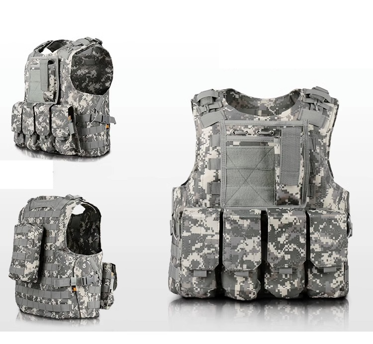 Herenkleding Tactisch vest Tactisch camouflage lichtgewicht snelsluiting kogelwerend vest Cs steekwerende kleding Militaire training Veiligheid Politie_voghion.com