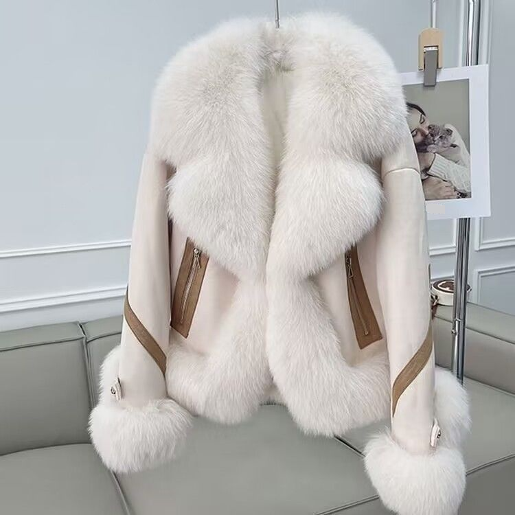 Vêtements pour femmes Manteau de fourrure Femme Court Automne et Hiver Nouveau Style Coton Épaississement Mode Manteau en daim Jeune_voghion.com