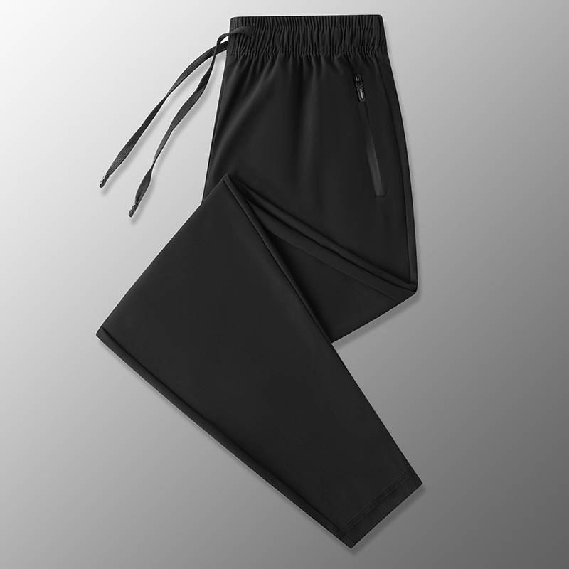 Herrenbekleidung aus Eisseide, lässig, locker, große Größe, schnelltrocknend, elastisch, atmungsaktiv, gerades Bein, geschlossen, Live-Übertragungsversorgung_voghion.com