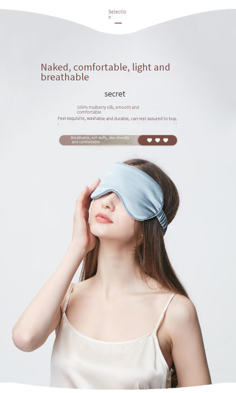 100% Mulberry Silk Sleep Mask - Premium Light-Blocking & Breathable Eye Cover With Custom Logo Embroidery_voghion.com