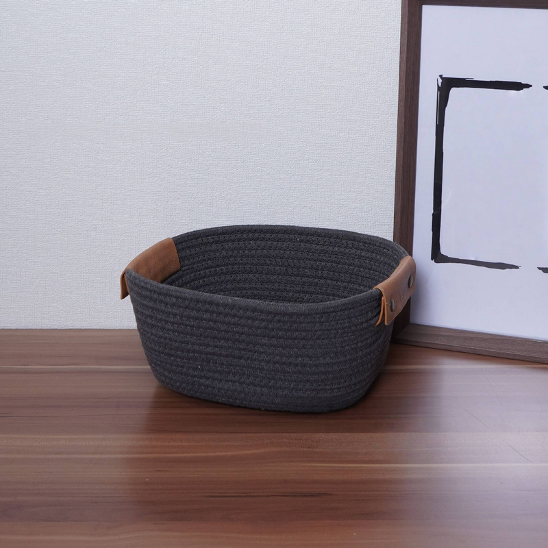 Handwoven Cotton Rope Storage Basket - Multi-Purpose Organizer For Books, Toys & Clothes_voghion.com