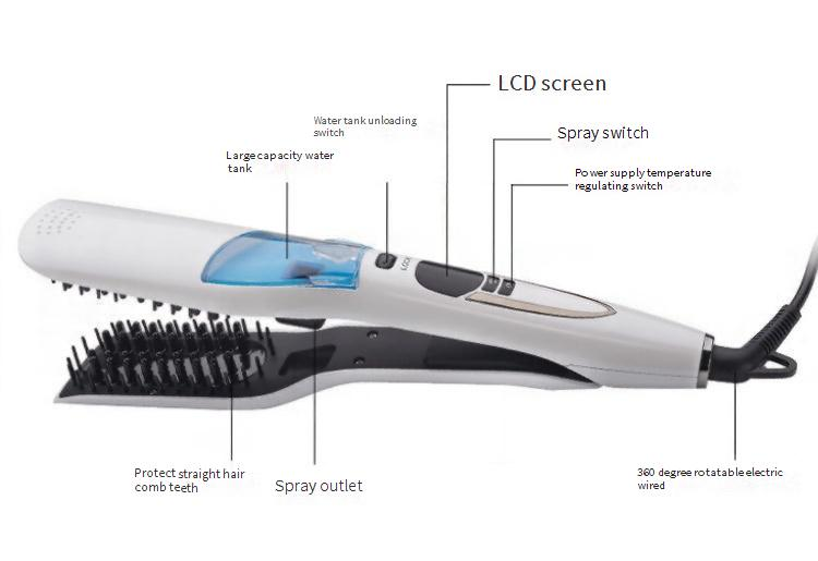 Hair Curler Steam Hair Straightener Spray Hair Straightener Negative Ion Electric Ceramic Hair Straightener_voghion.com