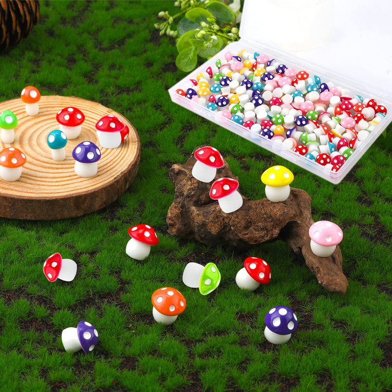 YOUEN 100 piezas Mini Hongos de Resina Pequeños Hongos de Resina de Colores Figuras de Hadas Hongo de Jardín para el Hogar DIY Interior Exterior Jardín Paisaje Artesanía_voghion.com