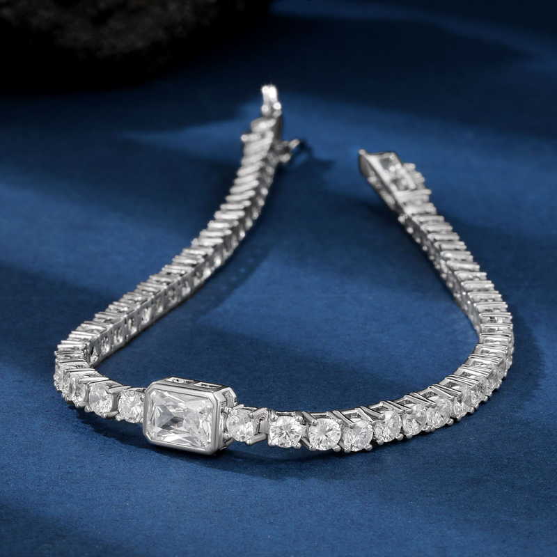 Tennisarmband für Damen mit Zirkonia-Steinen, verstellbarer Achterverschluss, elegantes und stilvolles Unisex-Design für den Alltag oder als Geschenk_voghion.com