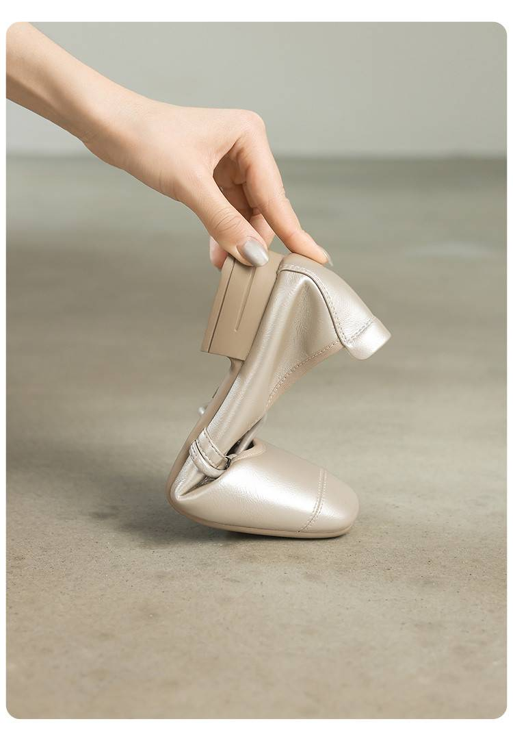 【Suola morbida e tomaia morbida】Cameido Delicate Pearl Ankle Strap Mary Jane Shoes, 2025 Autunno Tacco spesso Scarpe basse singole_voghion.com