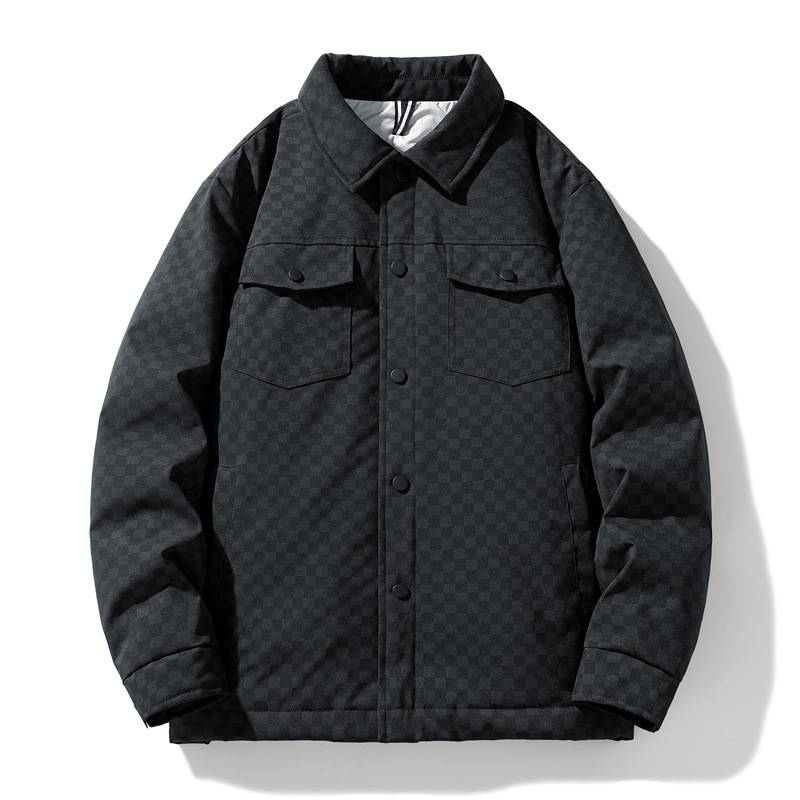 Doudoune d'hiver pour homme, coupe ample, décontractée, chaude, indice de gonflement 550, duvet de canard gris_voghion.com