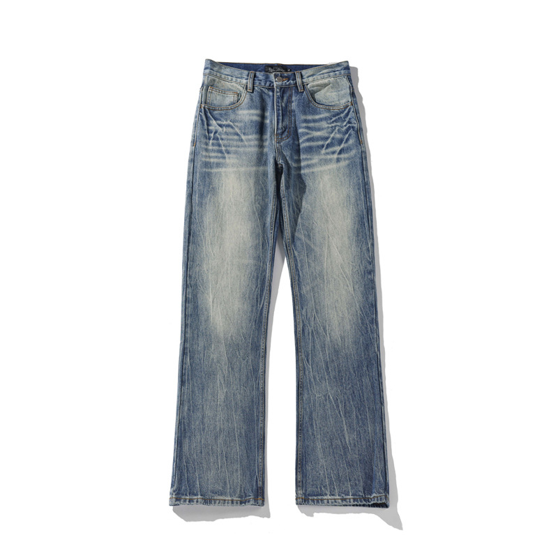 Fall New Arrival – White-Based Plus-Size American Lightning Bolt Flared Jeans (M-5XL, Polyester Blend, Mid-Rise Button Fly With Stretch Comfort)_voghion.com