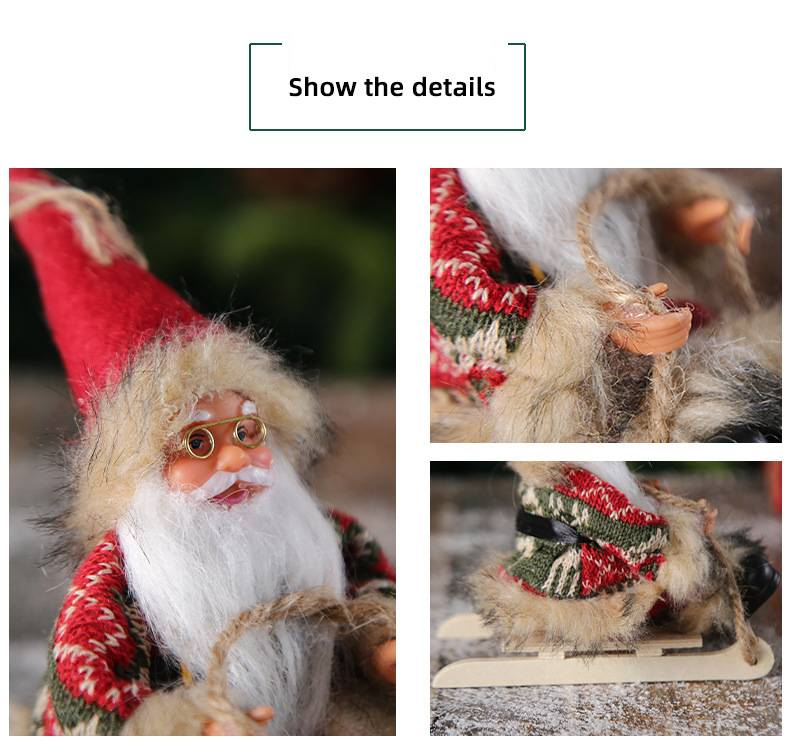 Noel Baba Bebek Süsü - 6 Benzersiz Şapka Stiliyle (Kırmızı Keçe, Ekose, Simli ve Daha Fazlası) Yumuşak Vinil Noel Ağacı Süsleri_voghion.com